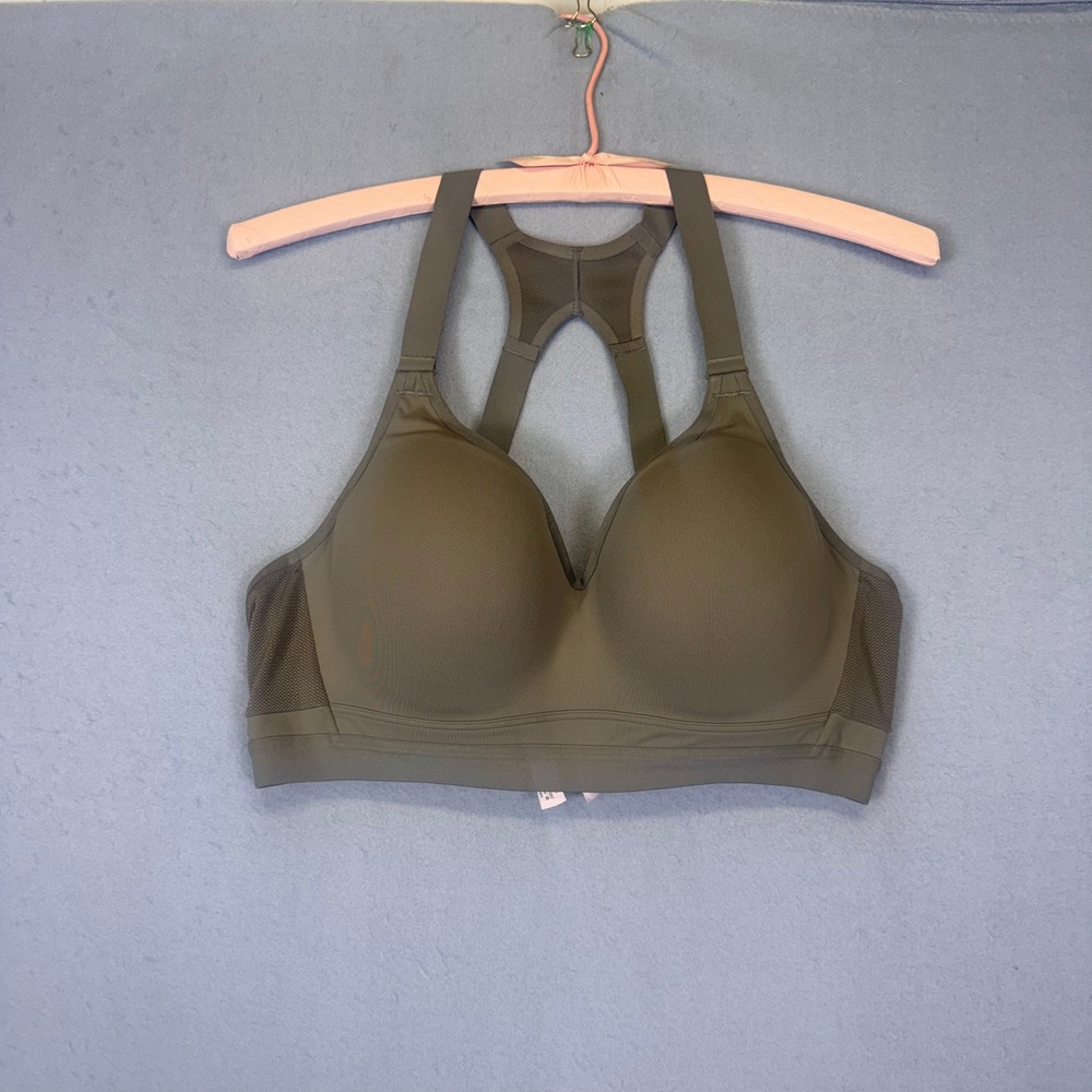 Victoria's Secret Incredible Sport Bra Olive Green 36C High Impact Racerback